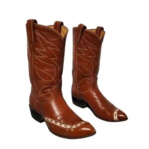Vintage 1960's Tony Lama Black Label Cowboy Western Boots Women's Size 6M